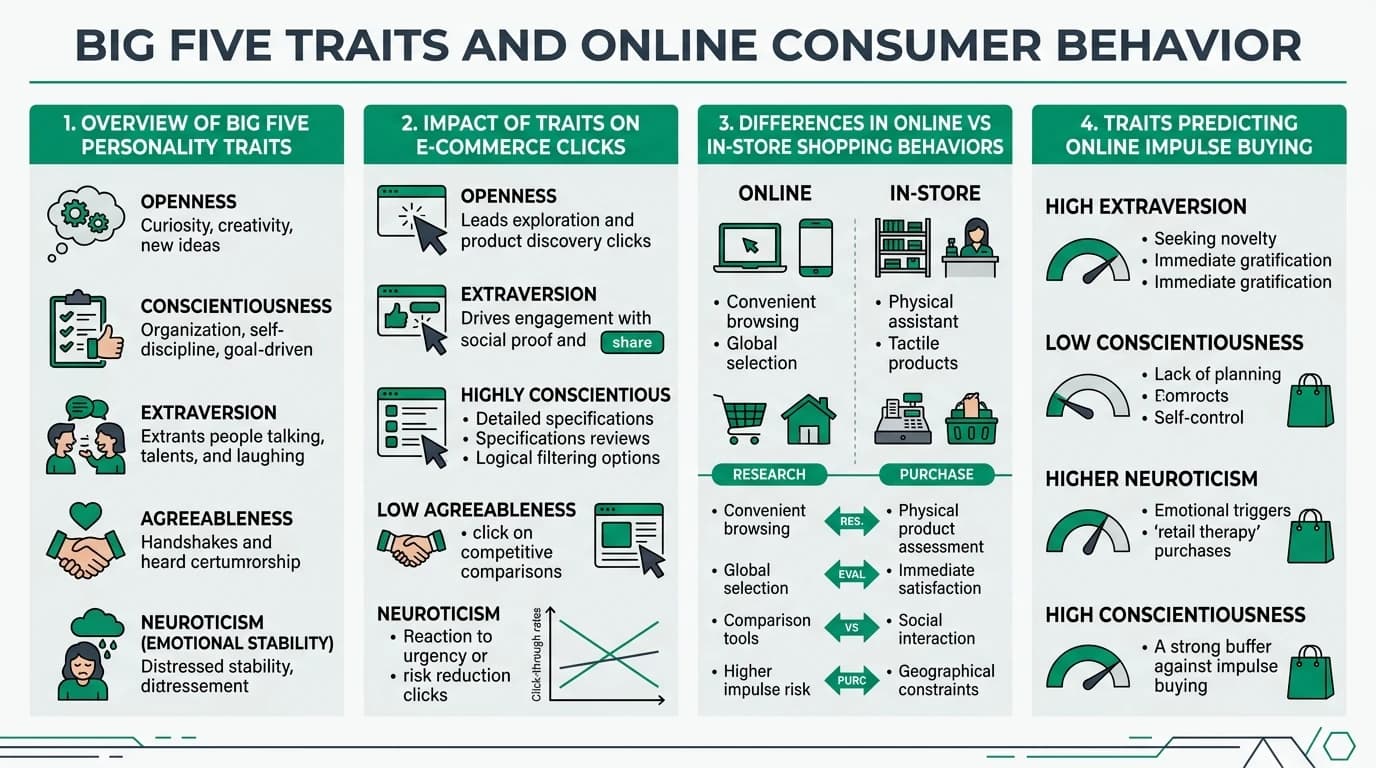 Infographic explaining personality dimensions, professional use cases, and interpretation safeguards to avoid simplistic or biased conclusions from score profiles.