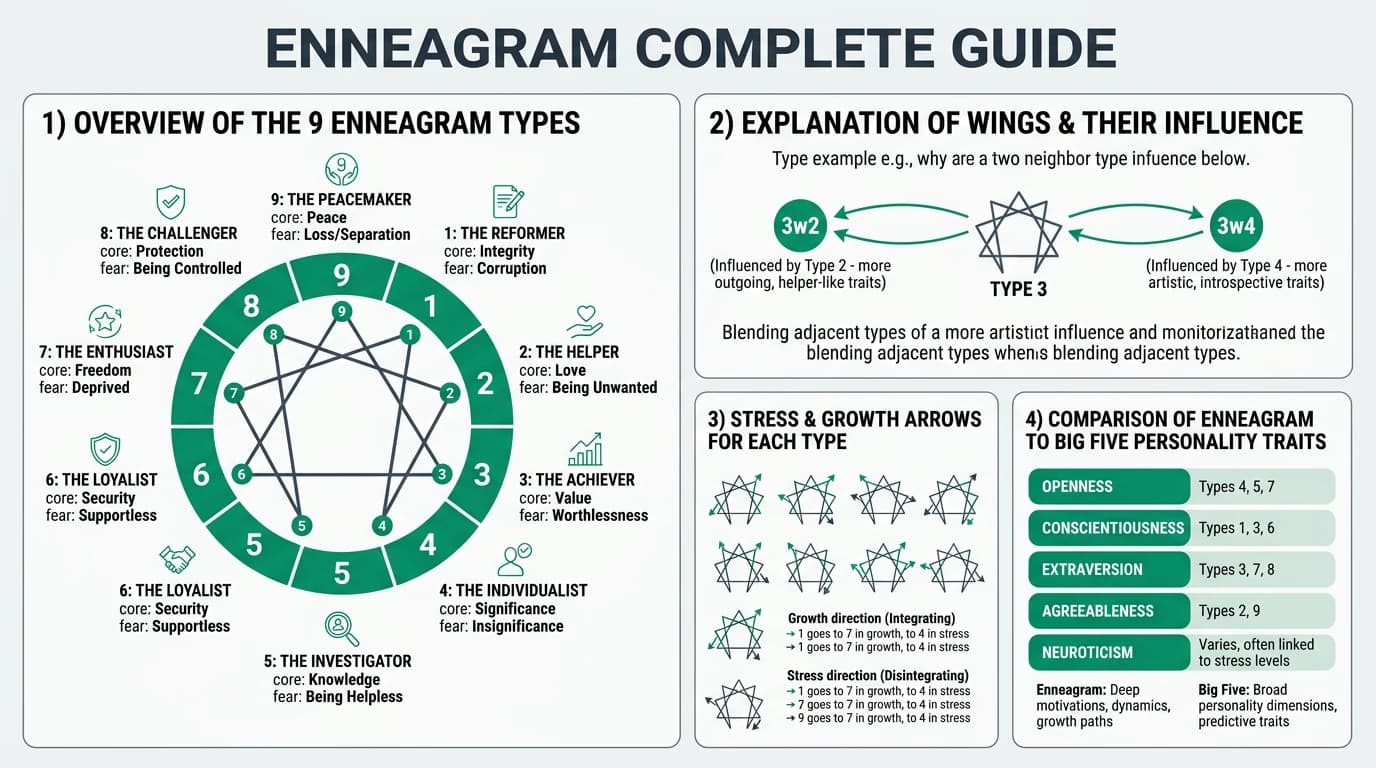Infographic explaining personality dimensions, professional use cases, and interpretation safeguards to avoid simplistic or biased conclusions from score profiles.