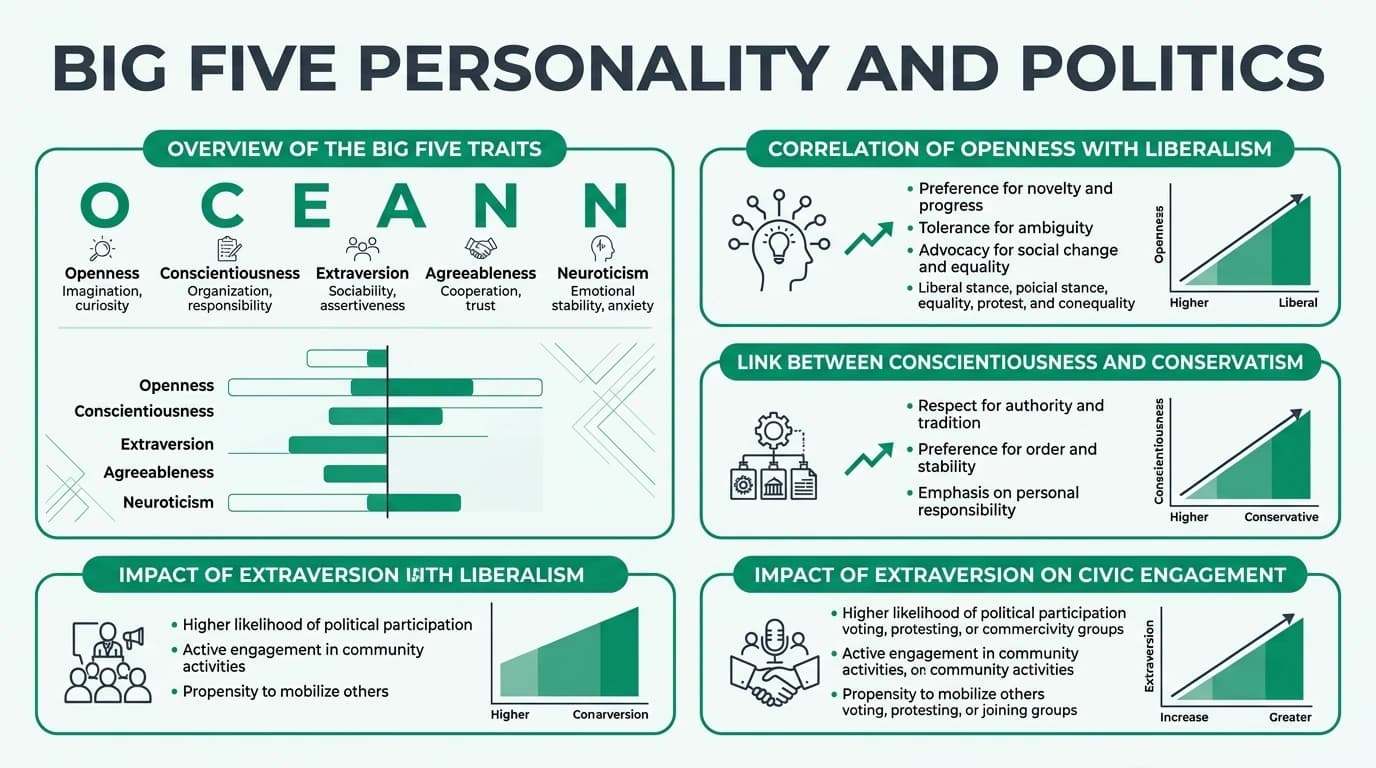 A diverse group of people engaging in political discussion, representing various personality traits and political orientations.