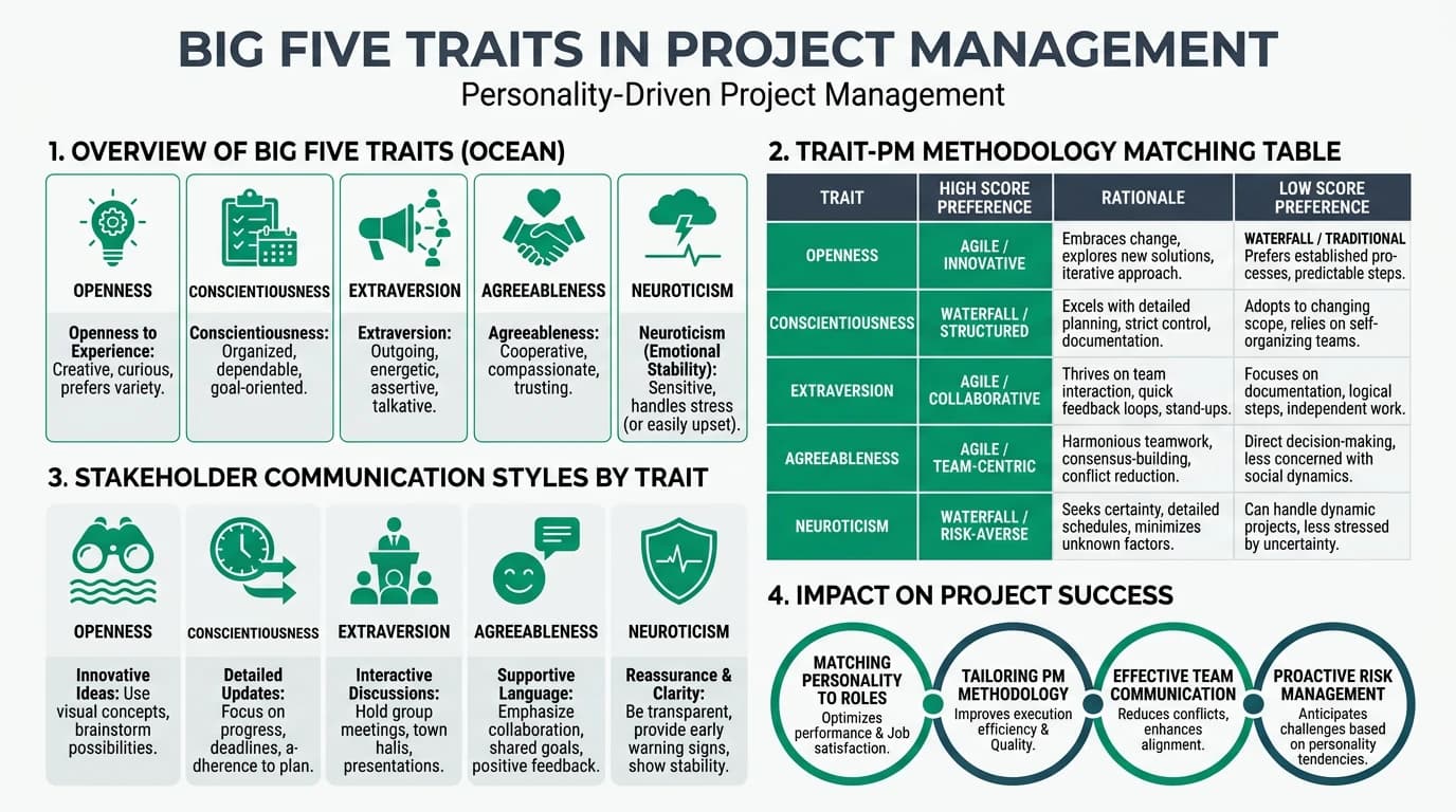 A project manager navigating through Agile and Waterfall methodologies, symbolizing personality influence on PM styles.