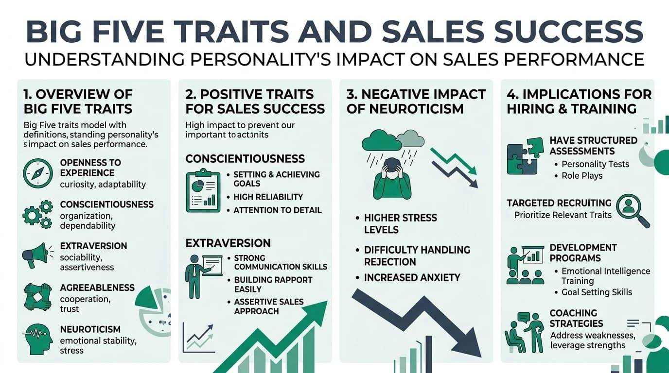 Infographic explaining personality dimensions, professional use cases, and interpretation safeguards to avoid simplistic or biased conclusions from score profiles.