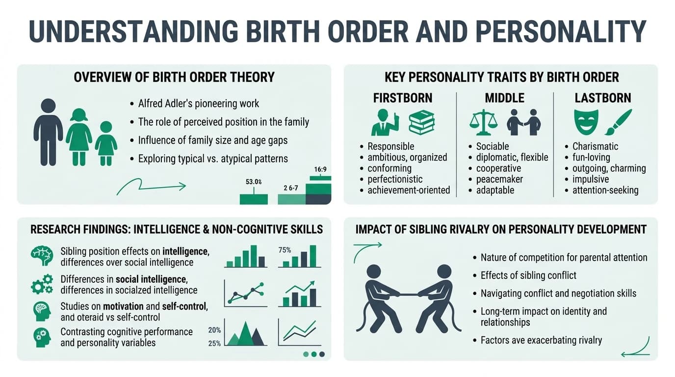 A family of siblings of different ages interacting, illustrating the dynamics of birth order and personality.